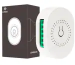 SWYAM 16A Mini Wireless 1 Gang 1 Receiver RF 433MHZ Switch with Timing Function | Supports 2 Way Control | Remote Control Light Switch | Battery Powered(coin cell CR2032)