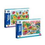 Mini Leaves Multicolor Wood Fun Fruits and Transport Vehicles Wooden Puzzles 36 months (Pack of 1)