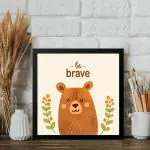 Gathari Motivational Quotes Wall Art Painting for Kids, Framed Paintings For Home Office Decor Be Brave 7x7 inches