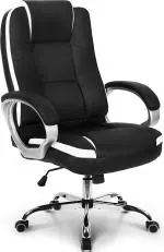 Mezonite High Back Black Ergonomic Office Revolving Chair With Extra Cushion