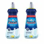 Finish Dishwasher Rinse Aid Lemon Sparkel 400ml Pack Of 2