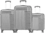 Safari Apex Cabin and Check-In Set Hard Body Luggage, Set of 3, 8 Wheels, Grey