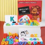 MontyMaestro Toys - Wooden Learn & Write Phonics kit | Montessori Game | Early Education Game for Kid | Spelling Game | Alphabets Learning Toy (3+ Years)