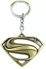 Giftingazebo Superman Logo Gold Keychain | KeyHolder for Boys & Girls/Bikes/Scooter Key Chain