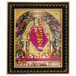 pujaNpujari Shirdi Sai Baba Photo Frame for Wall Hanging and Pooja Room (L * H : 11.5 X 14.5 Inch)