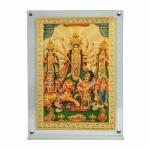 Hawai Mata Durga Photo with Acrylic Frame for Table Decor , Car Dashboard Décor, Prayer Room | Magnetic Replaceable Photo Acrylic Frame |SFDI351_ACRYLC_PKT