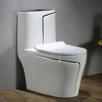 Clay Plus 5001 - Premium Grade Ceramic's Designer One Piece Western Toilet Commode