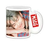 Mug Morning BTS RM Mug Rap Monster Mug BTS Rap Monster Cup RM Coffee Mug BTS RM Closed Eyes Smiling (White)