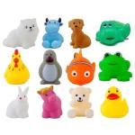 Mix Cute Animals Swimming Water Toys Non-Toxic, Colorful Soft Rubber Float Squeeze Sound Squeaky Bathing Toy for Baby Chu Chu Toy (Set of 12 pcs)