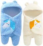 Pandaoriginals Multicolour Fleece Blend Baby Wraps, 0 - 6 Months