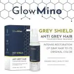 Glow Mino Hair Serum Enriched with ARCOLYS, Fenugreek, Curry Leaves and 9 Other Powerful Herbs. Anti Gray Hair Serum Original Color To Restore Hair | For dry, frizzy hair | Paraben, Cruelty Free | gray shield 60ml