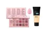 MISS DOLL BEAUTY 18 Color Eyeshadow Palette Mirror Makeup Set-Foundation-Sponge Puff