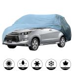 Allextreme TC7001 Car Body Cover Compatible with Toyota Innova Crysta Custom Fit Dustproof UV Heat Resistant Indoor Outdoor Body Protection (Grey Without Mirror)