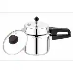 Yellocut Tri-Ply Stainless Steel Induction Pressure Cooker with Outer Lid And Glass Lid -3 LTR