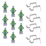 K D ENTERPRISE Green Stainless Steel Curtain Knob With Curtain Bracket Holder (Pack Of 4 Pair
