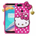 Indiacase Oneplus 5T Pink Rubber Shock Proof, Dual Protection, Silicone, 3D Catoon Kitty, Shock-Absorbent, Wireless Charging Compatible Cases & Covers