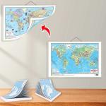 GO WOO SMALL - 100 NORTH AMERICA POLITICAL OUTLINE MAP FOR SCHOOL, SMALL - 100 NORTH AMERICA PHYSICAL OUTLINE MAP FOR SCHOOL and 2 IN 1 WORLD POLITICAL AND PHYSICAL MAP IN ENGLISH | set of 2 map and 1 chart