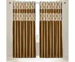 Tanyugg Motif Camel Polyester Window Curtain 5x4 ft (Design Burberry)