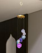 RIZZLER DECOR Windchains For Bedroom Crystal Stone Wind Chime - Reiki Healing Gemstone Wind Chime for Good Luck Fortune Prosperity - Feng Shui Hanging Decoration for Home Balcony Living Room Bedroom Office Gifting.