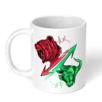 Akipi Bull and Bear Stock Market Crypto Intraday Ceramic Coffee Mug 11oz