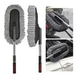 SELEMI Premium Telescopic Car Wax Drag Nano Fiber Car Wash Brush Car Dusting Tool Car Mop Wax Dash Duster Exterior Interior Cleaning Kit Car Duster 1 Pcs Set