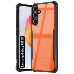 Fashionury Shockproof Crystal Clear Back Cover Case for Samsung Galaxy F55 5G | Protective Design | 360 Degree Protection | Transparent Back Cover Samsung Galaxy F55 5G (Black Bumper)