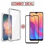 Kite Digital Redmi 8A Transparent Bumper Shock Proof Corner Soft TPU Silicone Flexible Back Case Cover + 5D/6D/11D/21D Premium Tempered Glass Screen Protector