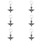 Fine Blessings Set Of 6 Grey Airplane Keychains