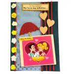 Natal Crafts Love Greeting Card for Husband Wife Boyfriend Girlfriend on birthday Anniversary (Card Size: 7 inch x 10 inch) (Umbrella Love)