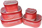 Aavni set of 5 piece for makeup shaving jewelleries storage storage box keep safe from dust Vanity Box (Red)