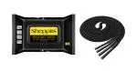 Sheppits Premium Shoe Wet Wipes & Formal Shoes Laces (Black) Combo | Shoe Care Kit