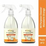 All Purpose Natural Cleaner Liquid Spray For Bathroom, Kitchen And Glass With Refreshing Aroma Of Mandarin Orange | Child & Pet Safe, Eco- Friendly, Plant Based | 500 ml X 2
