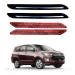 Oshotto (BP-01) Car Black Rubber Bumper Protector with Single Chrome line Compatible with Toyota Innova Crysta -(Set of 4 pcs)