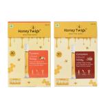 Honey Twigs Turmeric Honey and Cinnamon Honey, Net Weight - 480g(240g + 240g - 60 Twigs)