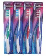 DENTO CLINIC INTERDENTAL SOFT TOOTHBRUSH NON-SLIP GRIP BI-LEVEL BRISTLES PACK OF 12