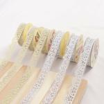 Lakeer Premium Quality Lace Tape/Washi Tape 18mm X 1 Meter, Decorative Adhesive Glitter Tape Rolls, Length 1m Each, Set of 6