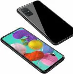 RICHBURG Samsung Galaxy M51 Black Glass Light Weight Mobile Back Cover