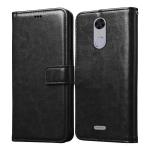 Casotec Premium Leather Kickstand Wallet Flip Case Cover with Magnetic Closure for Swipe Elite Power 4G - Black