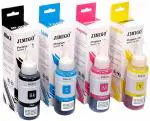 JIMIGO Premium Refill Ink for Epson L380 Printer Compatible with Epson T664 Eco Tank L130 L220 L360 L380 L361 L655 L310 L405 L565 L365 L485 L1300 L1455 (Black/Cyan/Magenta/Yellow) - (RF T664-4 Color)