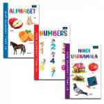 BOOKFORD My Small Laminated Books - Set Of 3 Books - Alphabet, Numbers, And Hindi Varnamala For Kids