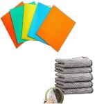QinPin Ultimate Eco-Friendly Combo 5pcs Non-Scratch Sponge Wipes & 5pcs Durable Mesh Dishwash Cloth, Dual-Layer Dishcloths for Kitchen & Home Cleaning, Reusable and Sustainable