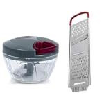 FIRST FRONT Vegetables Plastic Dori Chopper With Stainless Steel Pure Poni Spoons and (Multicolour, Pack of 2)