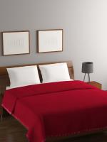 Bombay Dyeing All Season 246 GSM Polyester Maroon Solid Double AC Blanket,Travel Blanket & Camping.