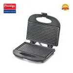 Prestige PGFSP - Spatter Coated Non-stick Sandwich Toaster with Fixed Grill Plate, Black