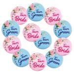 Zyozique Team Groom and Team Bride Badges Combo , Team Groom Badges, Team Bride Badges for Bride, Family and Friends, Wedding Party Badges, Ladki Wale Badges