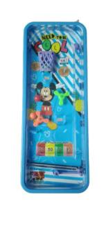 Themehouseparty Black Plastic Pinball Game On Top Password Protected Mickey Theme Double Layer Pencil Box Stationery Holder With Gift Pencil, Scale And Eraser Geometry Box Pencil Pouch