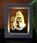 Shri Girraj Ji Grey Lord Shiv 3D Led Light Frame Desk Lamp