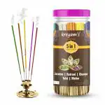 kreyam's Jasmine, Ratrani, Champa, Tulsi, Melon Agarbatti Combo Pack Incense Sticks 400Gm