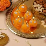 CANDLE_CABINETS Round candle, Sphere candle, Ball candle, Circular candle, Spherical candle, Indian sweets candle PACK OF 6