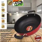 Praygam Kitchen Ware Ceremic Non Stick kadhai Red Non-Stick Kadai Induction Kadhai Set (3 litre )